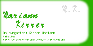 mariann kirrer business card